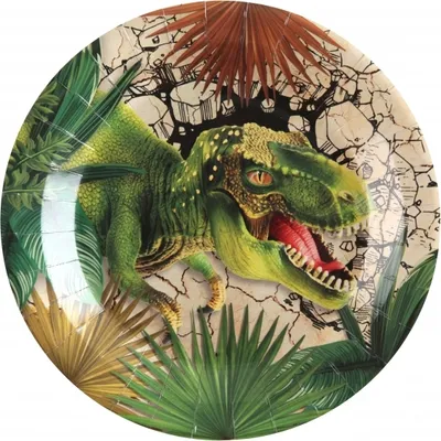 Produktbild von 10 Papp-Teller Dinosaurier Urzeit T-Rex