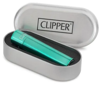 Produktbild von Clipper Metall Feuerzeug Mint Delight, 7,4 cm hoch, 1,6 cm breit, nachfüllbar, Feuerstein wechselbar
