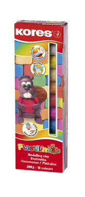 Produktbild von Kores Kinderknete "PLASTILINA" 10 Farben in Faltschachtel