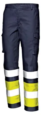 Immagine prodotto di Pantaloni di sicurezza Sir Safety Supertech Stretch da uomo, Classe 1, ignifughi e antistatici, taglia 50, BLU/GIALLO ALTA VISIBILITÀ