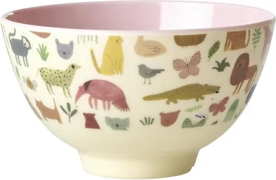 Immagine prodotto di Ciotola in melamina per riso - Motivo giungla rosa 300ml