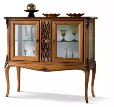 Produktbild von Vitrine Vitrinenschrank Wohnzimmer Klassisch Holz Schrank Glasschrank
