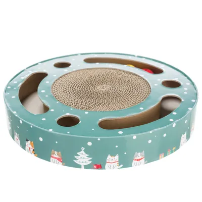 Produktbild von Trixie Kratztrommel-Kratzmatte Xmas mit Spielzeug