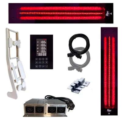 Produktbild von SET Infrarotstrahler 1x InfraROTmed MAX© 500W + 1x MAX© 1300W + Sicherheitsw. + icon 2 TOUCH + Lehne, Sauna nachrüsten Einbau, Vollspektrumstrahler
