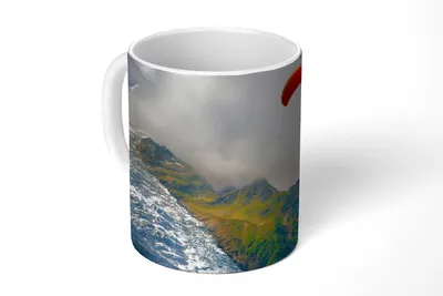 Obrázok produktu pre KitchenYeah® Hrnček na kávu Hrnček na kávu 350 ml Alpy - Paragliding - Snow Teacup - Foto hrnček - Hrnček - Hrnček - Keramický hrnček - Hrnček na čaj - Hrnček na kávu - Hrnček na kávu - Kancelársky hrnček