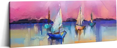 Produktbild von Meereslandschaft – Leinwandbild Wandbild – 125x50 cm – Leinwandbilder – Wandbilder – Schlafzimmer – Flur