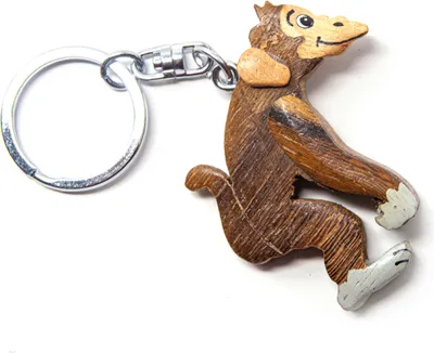 Immagine prodotto di Portachiavi in legno - scimmia