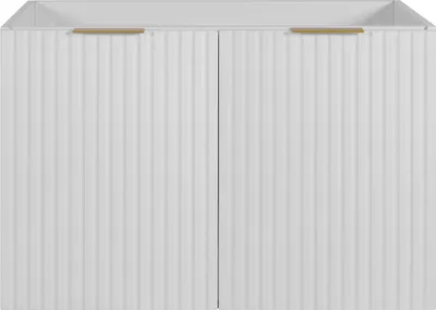 Image de Armoire de salle de bain, blanc + poignée dorée, 80 x 57 x 46 cm
