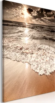 Produktbild von Modernes Wandbild Meer Strand 60x90 - 1 Teile Bilder Fotografie auf Vlies Leinwand Foto Bild Dekoration Wand Bilder Kunstdruck Natur Landschaft c-C-0291-b-a