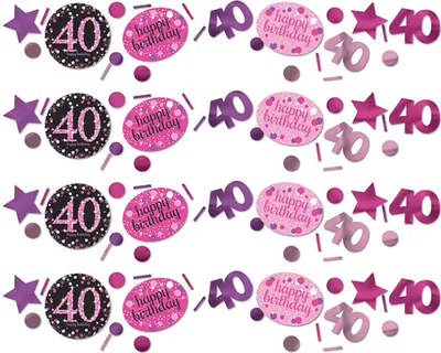 Produktbild von amscan Konfetti Zahl 40 Sparkling Celebration pink 34g