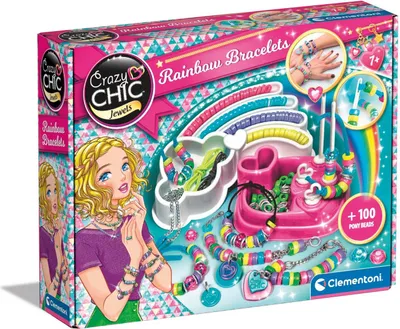 Zdjęcie produktu dla Clementoni Crazy Chic Kolorowe Bransoletki Zestaw Do Robienia Biżuterii 7+