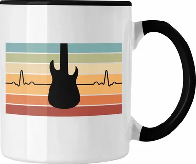 Produktbild von Trendation - Gitarrenspieler Geschenk Tasse Männer Frauen Gitarre Geschenkidee Gitarristen Gitarrist Geschenke (Schwarz)