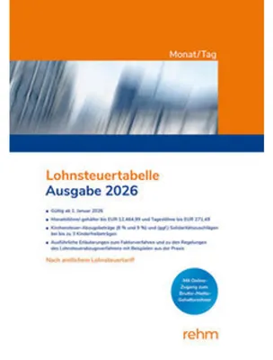Obrázek produktu pro Lohnsteuertabelle Monat/Tag 2026