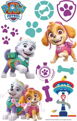 Zdjęcie produktu dla Dekoracja Ścienna Psi Patrol, Aranżacja - Skye, Everest / Winyl