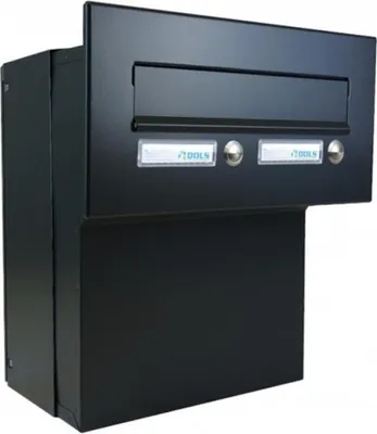 Produktbild von F-046 Durchwurfbriefkasten in RAL 9005 mit 2 Klingeln