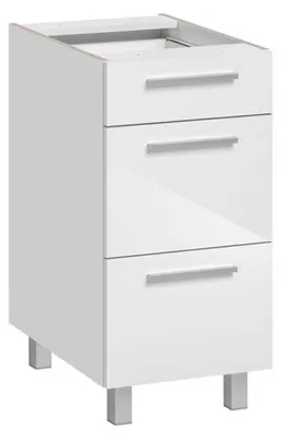 Image de Meuble bas de cuisine avec 3 tiroirs Salma - Blanc - L 40 x H 81 cm