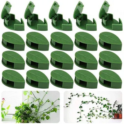 Produktbild von Grüne Pflanzensicherung, grüne Kletterpflanzenhalter für das Fixieren von Kletterpflanzen, Pflanzengrößensicherung, selbstklebende Wandhalterung für Klettern, Kabelhalter, 60 Stück