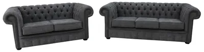 Produktbild von Chesterfield Couch Polster Sofas Sofa Couchen Leder Sofagarnitur 3+2 Neu  #56