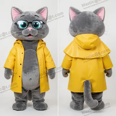 Produktbild von Graue MASTICOT Samtkater Maskotte