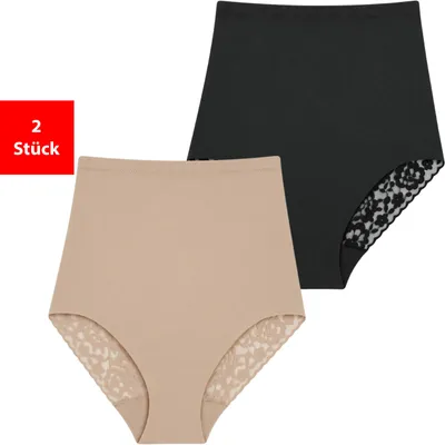 Produktbild von Shapingslips Shapewear Damen Unterwäsche Bauchweg 1er-3er Pack Shape Slips - Schwarz Beige M 2 Stück