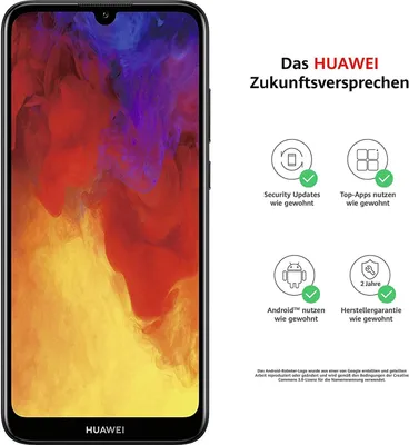 Produktbild von Huawei Y6 2019 15,5cm (6 Zoll), Dual-SIM, 2GB RAM, 32GB Speicher, Farbe: Schwarz