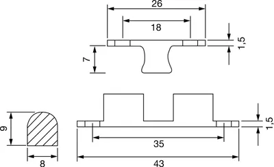 Produktbild von Doppelkugelschnapper Schließsystem (Schnappverschluss) 8x43mm Messing poliert