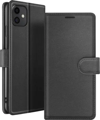 Zdjęcie produktu dla Zanaé, etui z klapką na iPhone'a 11 z magnetycznym zamknięciem i kieszeniami na karty, czarne
