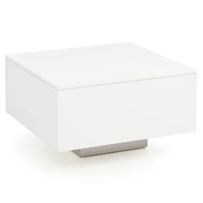 Produktbild von Couchtisch WL5.832 Holz 60 x 60 x 35,5 cm Spanplatte, Wohnzimmertisch Coffee Table Modern, Beistelltisch Quadratisch Weiß, Design Sofatisch Loungetisch, Weißer Kaffetisch Wohnzimmer