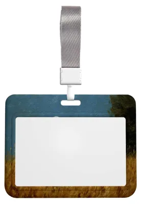 Imagen del producto de Llavero decorado: dos fantasmas blancos en el campo, de plástico duro, para tarjetas de identificación y placas de nombre