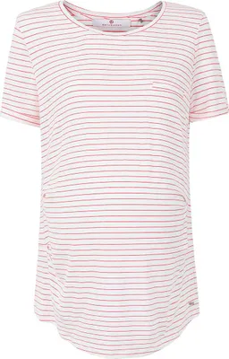 Immagine prodotto di T-shirt premaman con ombelico rosso e motivo a righe