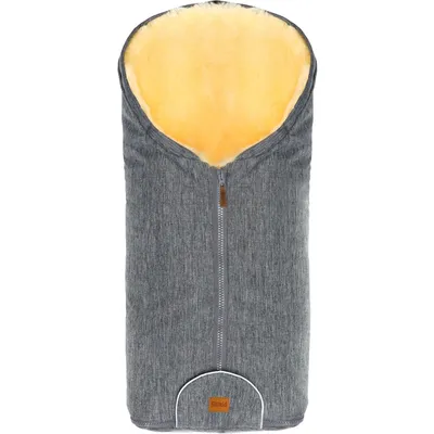 Produktbild von Fillikid Merino Lammfell Fußsack Winterfußsack für Kinderwagen Baby universal für Babyschale Autositz Gr. 0 (Hellgrau Melange)