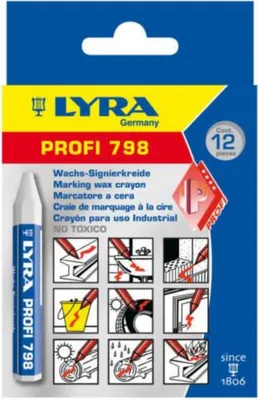 Zdjęcie produktu dla LYRA kredka woskowa 798 sześciokątna biała Zawartość 12 sztuk