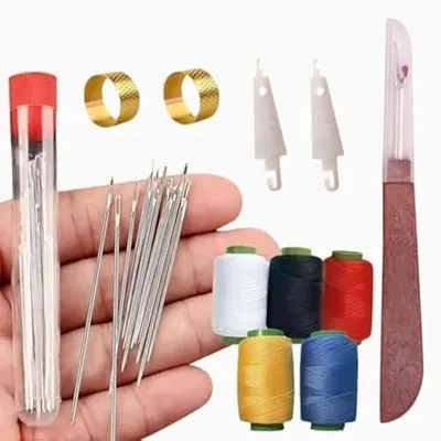 Produktbild von 36-teiliges Nähset für Einsteiger, tragbare Stahlnadeln und Fäden, Handnähset mit Reparaturwerkzeugen und Stickzubehör