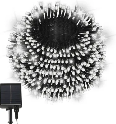 Produktbild von Jayseuw 80M LED Solar Lichterkette 800LEDs IP44 8 Modi Kaltweiß Innen Außen WeihnachtenParty Garten Hochzeit Wasserdicht Beleuchtung Deko