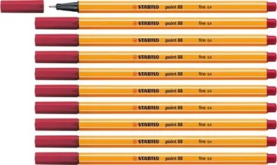 Produktbild von Fineliner - STABILO point 88 - 10er Pack - dunkelrot
