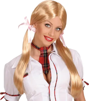 Produktbild von Blonde Schulmädchen Perücke "Schoolgirl"