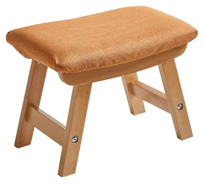 Image de Banc de repos en bois avec housse amovible - Coussin orange