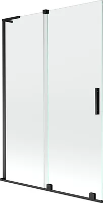 Produktbild von Mexen Velar L Badewannenfaltwand 2-flügelig 120 x 150 cm, transparent, schwarz - 896-120-003-01-70