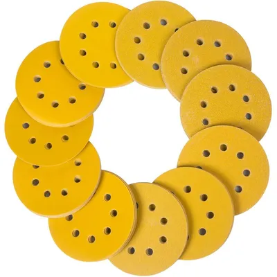 Produktbild von Schleifpapier Klett 125mm 8 Loch Mischkorn 110 Stück für Exzenterschleifer Holz Metall Farbe
