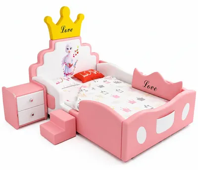 Immagine prodotto di Letto a castello rosa a forma di principessa con scaletta, ideale per bambine