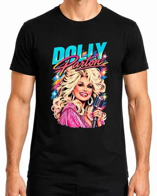 Produktbild von Dolly Parton Country Musik Legende Sängerin Retro Nashville Ikone Herren T-Shirt, Schwarz, L