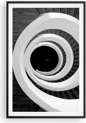 Produktbild von Gerahmtes Poster - Schwarzer Rahmen - Stück Modern Treppe - 61x91,5 cm - Wand Bild - Wanddeko - Wandbilder - Kunstposter - Wandposter - Bilderrahmen - Bilder - Kunstdruck - Wandbild - P2BPA61x91-4132