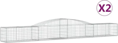 Imagen del producto de vidaXL: 2 gabiones con forma de arco, 400x50x40/60 cm, hierro galvanizado