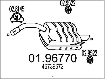 Produktbild von MTS 01.96770 Endschalldämpfer für ALFA ROMEO 147 (937) Auspuff