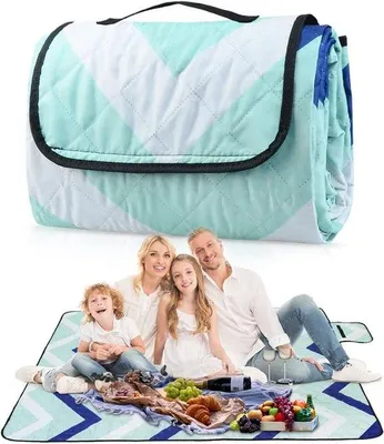 Produktbild von Famanu Picknickdecke faltbar - 200 x 150 cm, wasserabweisend, tragbar mit Tragegriff