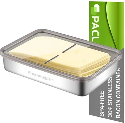 Produktbild von Kühlregal-Organizer-Set aus Edelstahl, 1,2 l, stapelbar, roh, für Vorratsbehälter