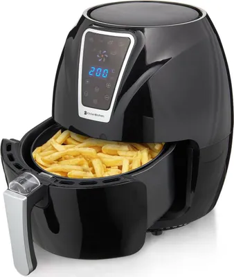 Produktbild von KitchenBrothers Heißluftfritteuse 3,5L - Airfryer 1300W - 80°C bis 200°C - Schwarz
