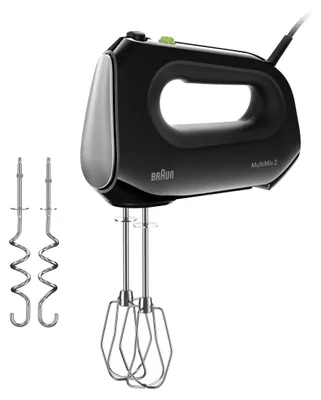 Productafbeelding van Braun MultiMix 2 handmixer, zwart – 500W, SlowStart, 4 snelheden + turbofunctie, EasyClick-systeem, lichtgewicht en stil, met 2 garde en 2 mengkappen