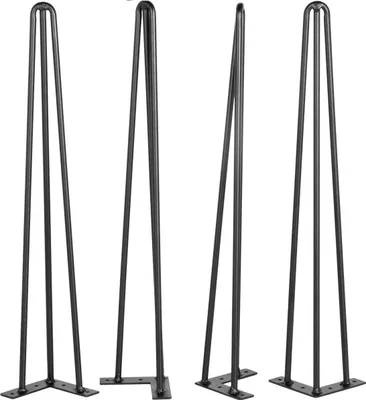 Obrázok produktu pre Nohy stola Hairpin 26 palcov, sada 4 DIY nohy stola 3 tyče Heavy Duty