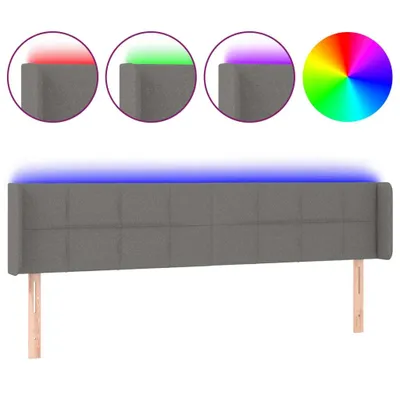 Produktbild von LED Kopfteil Dunkelgrau 203x16x78/88 cm Stoff